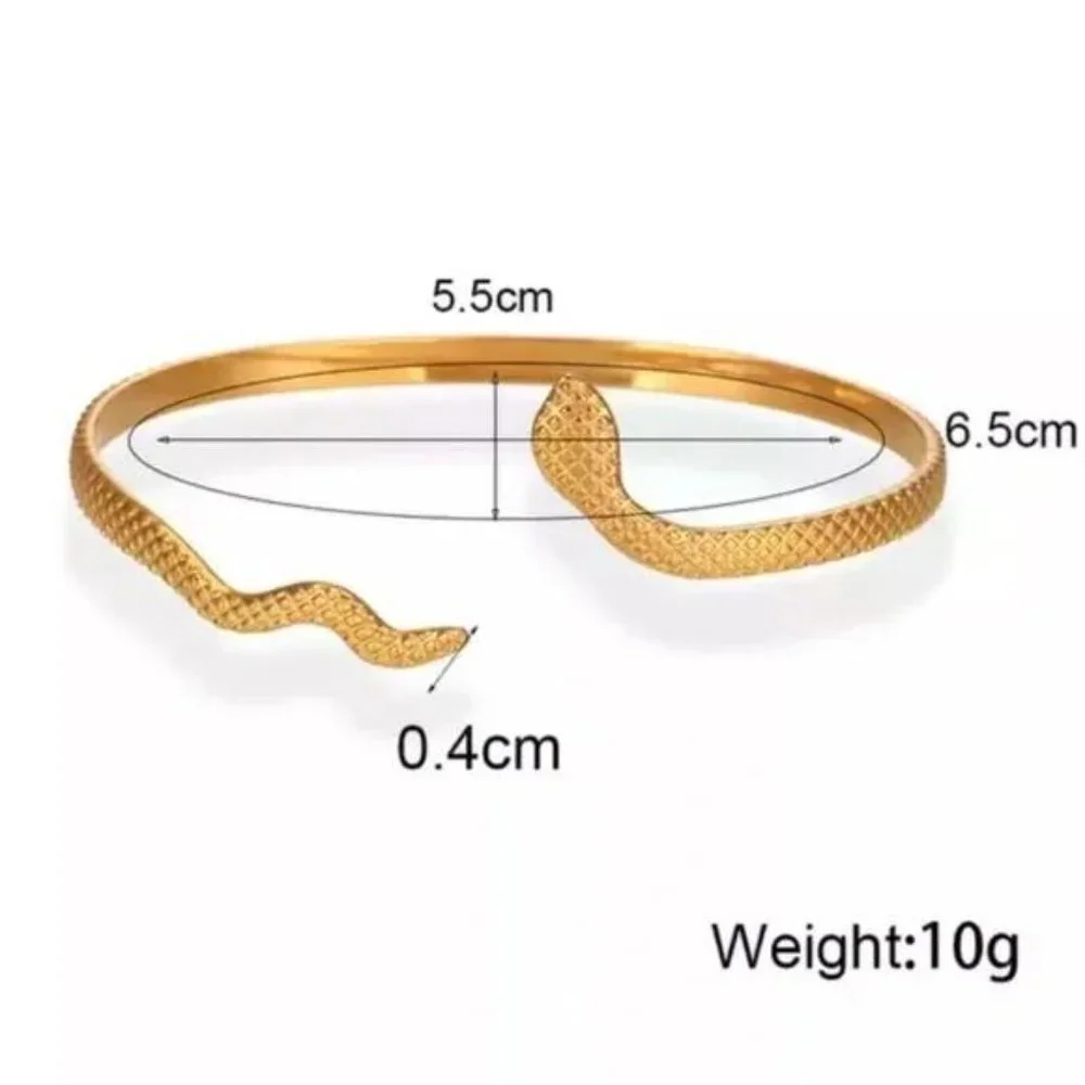 NEW 18K GOLD SNAKE BANGLE CUFF BRACELET, NICE BRACELET, CUTE BRACELET - Picture 5 of 7